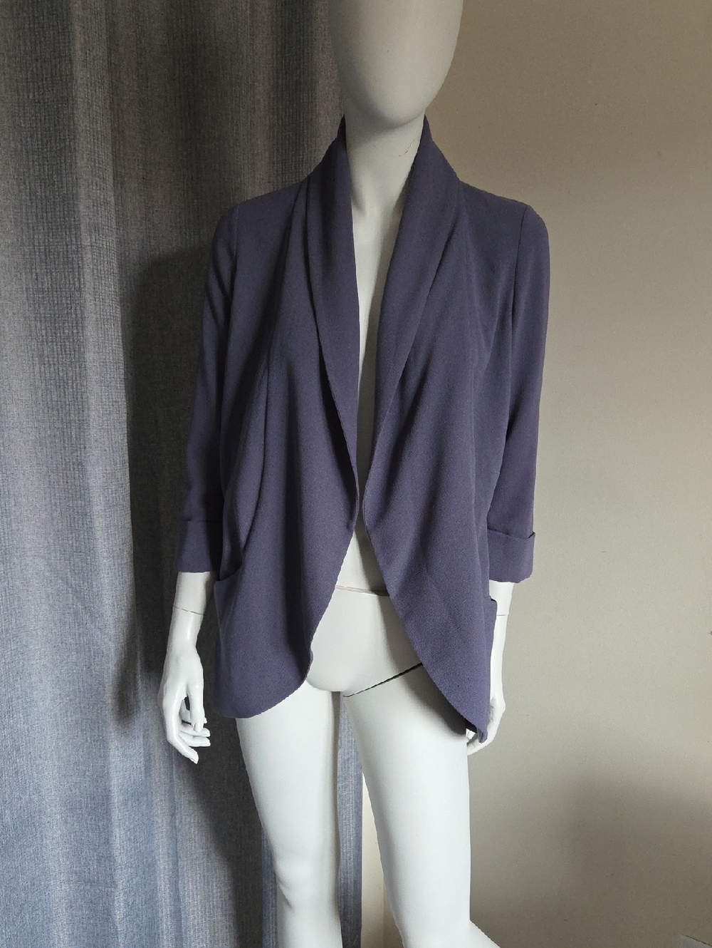 Wilfred Blue-Gray Chevalier Open-Front Blazer